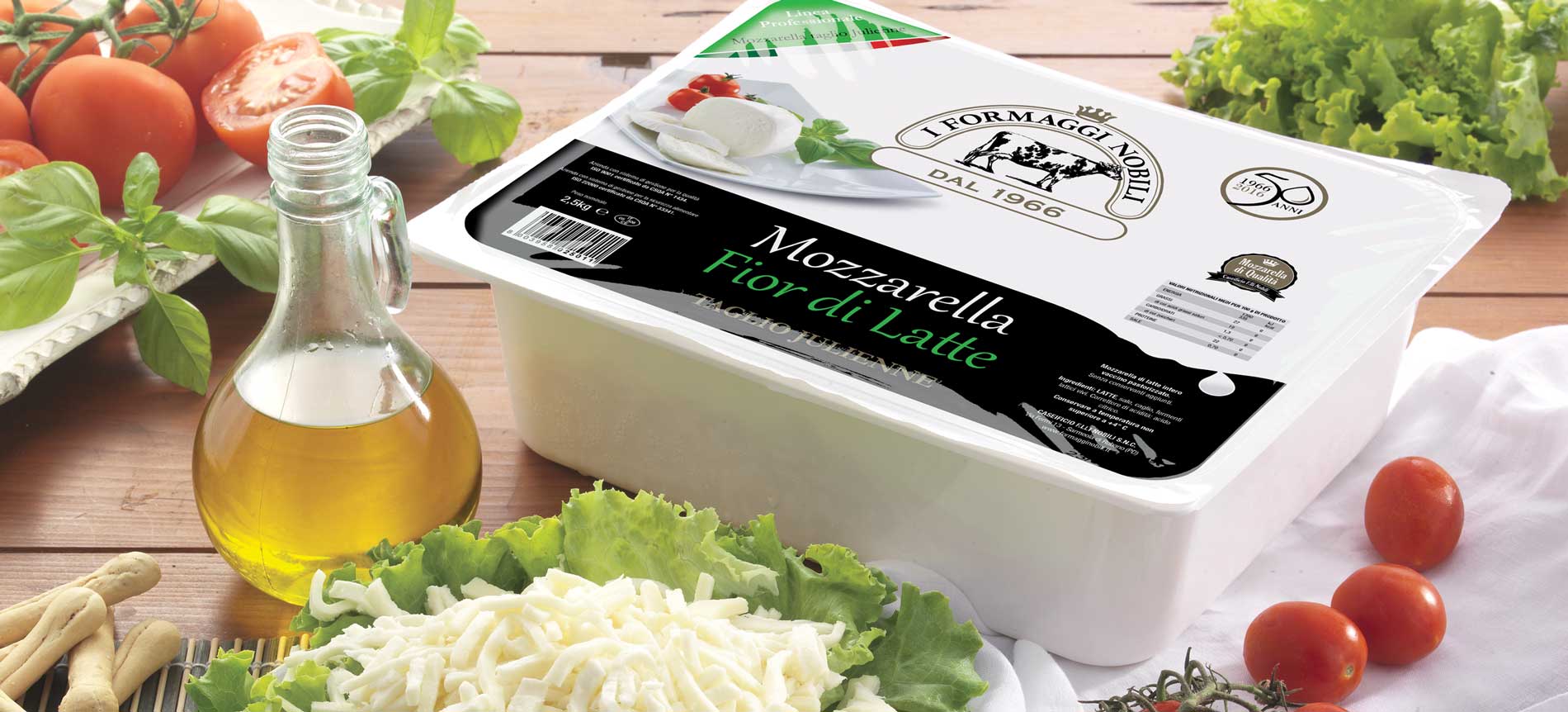 immagine di mozzarella julienne per pizzerie